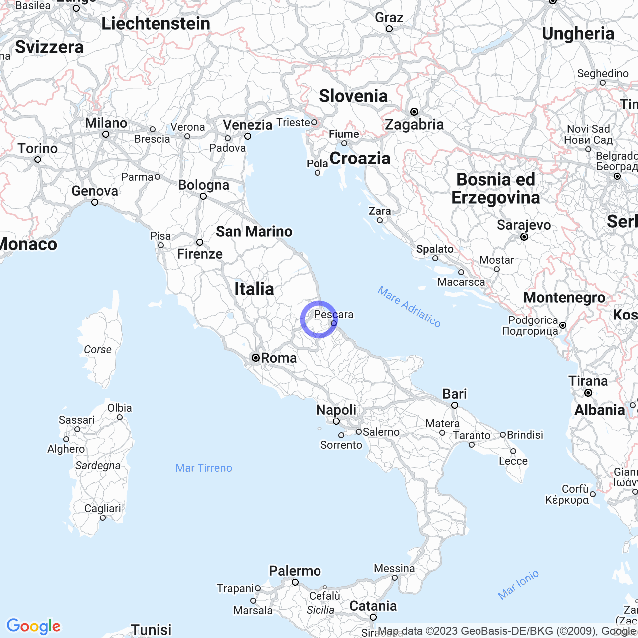 Mappa di Appignano in Castiglione Messer Raimondo