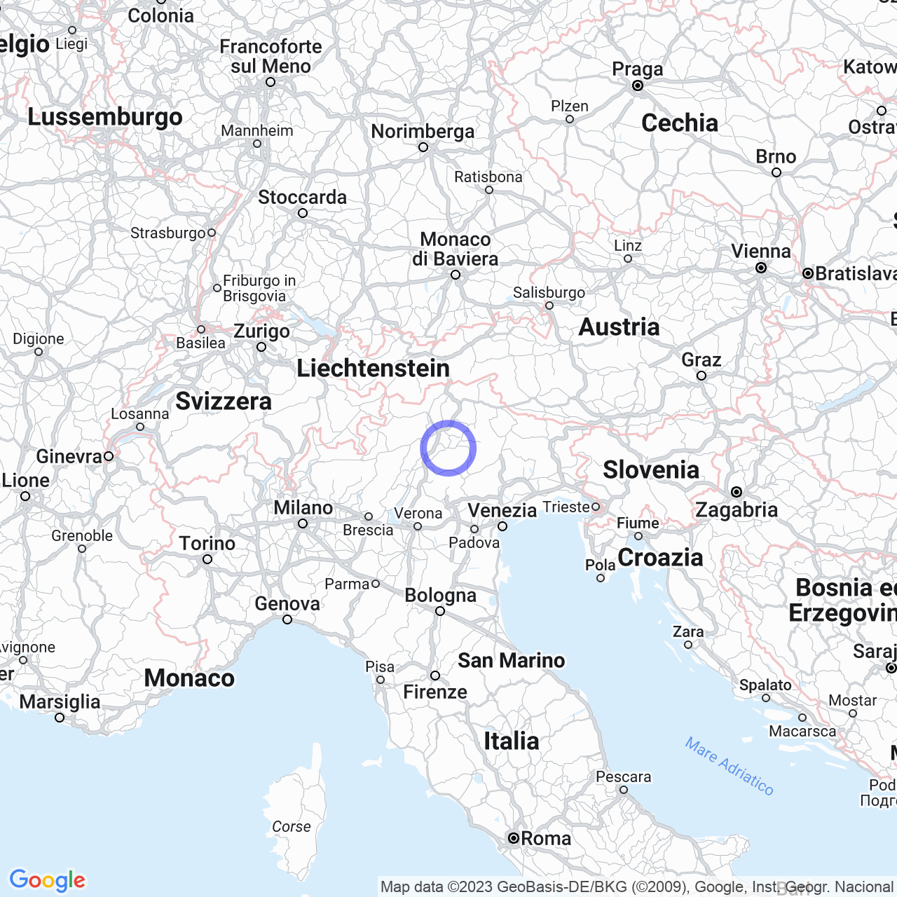 Mappa di Pian di Milon in Cavalese