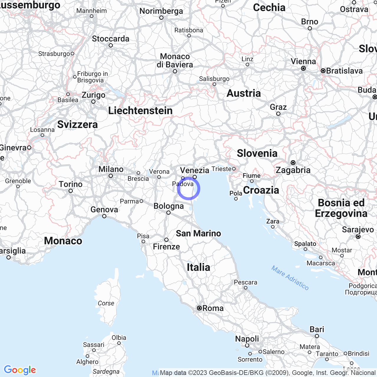 Mappa di Bebbe in Cavarzere