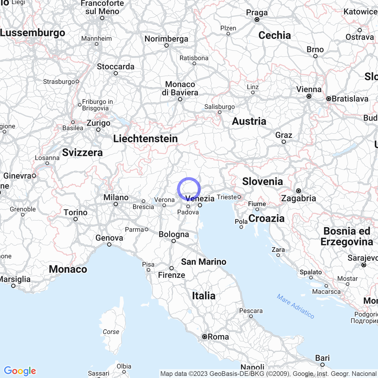 Mappa di Castelcies in Cavaso del Tomba