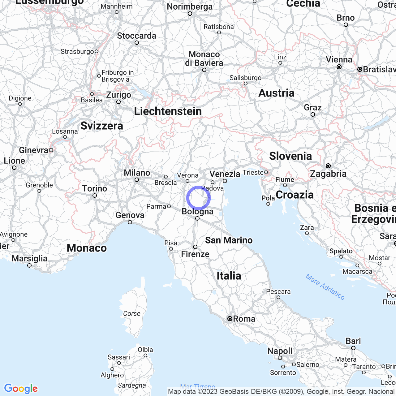 Mappa di Cà Pasqualini in Ceneselli