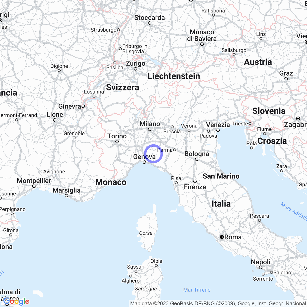 Mappa di Carisasca in Cerignale