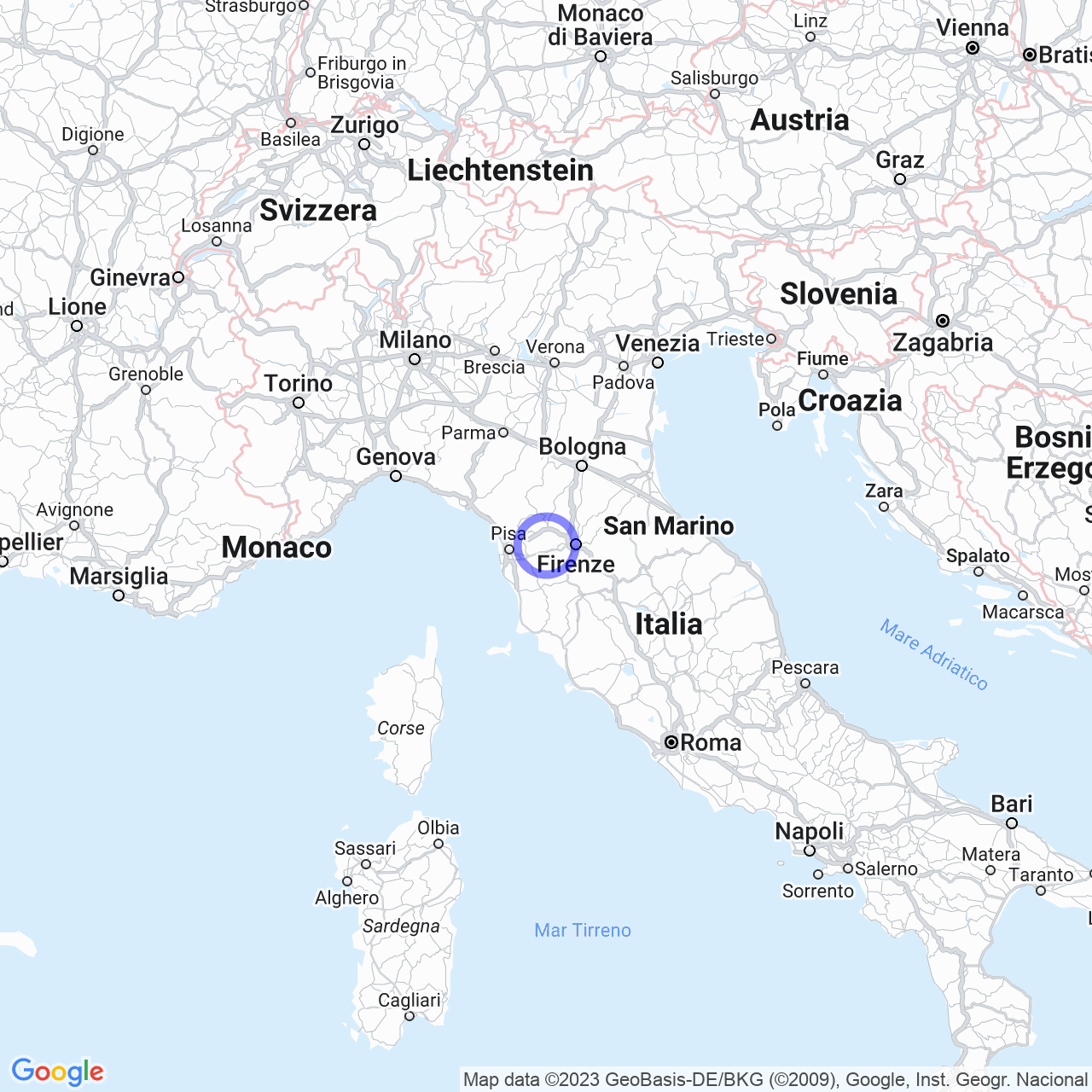 Mappa di Lazzeretto in Cerreto Guidi