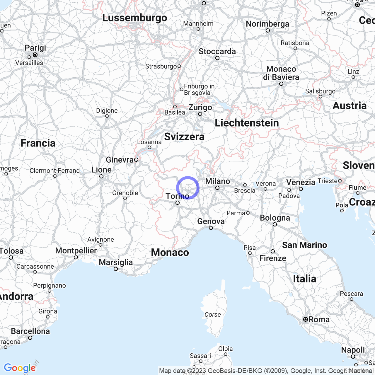 Mappa di Cascinali Zanga in Cerrione