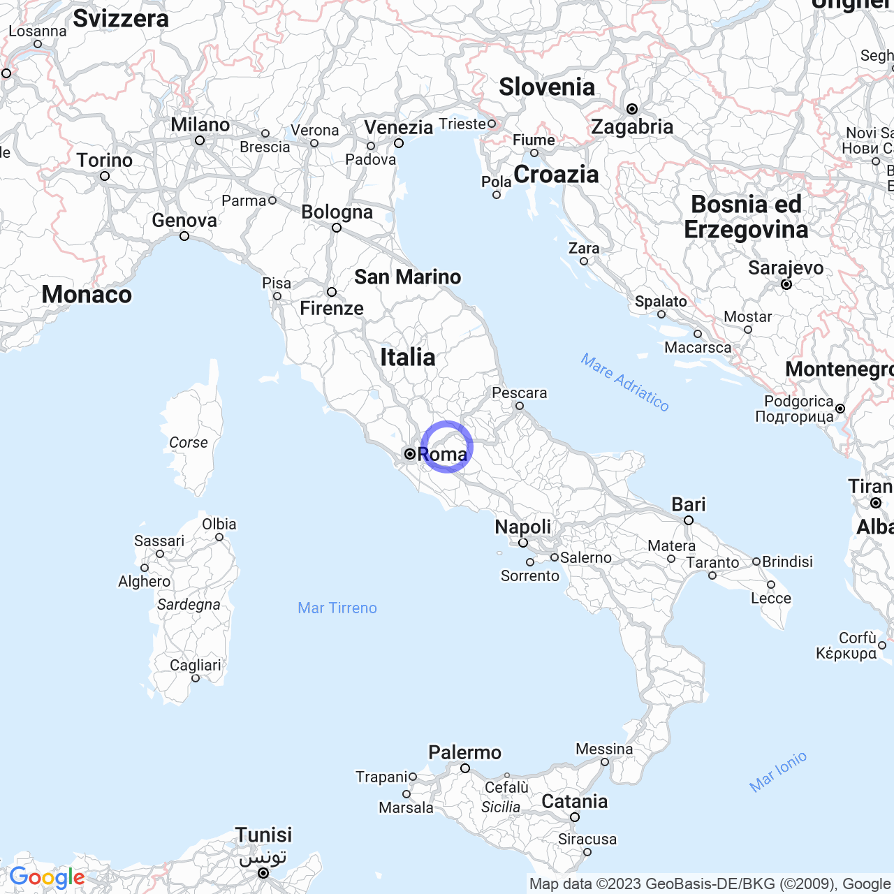 Mappa di Campaegli in Cervara di Roma