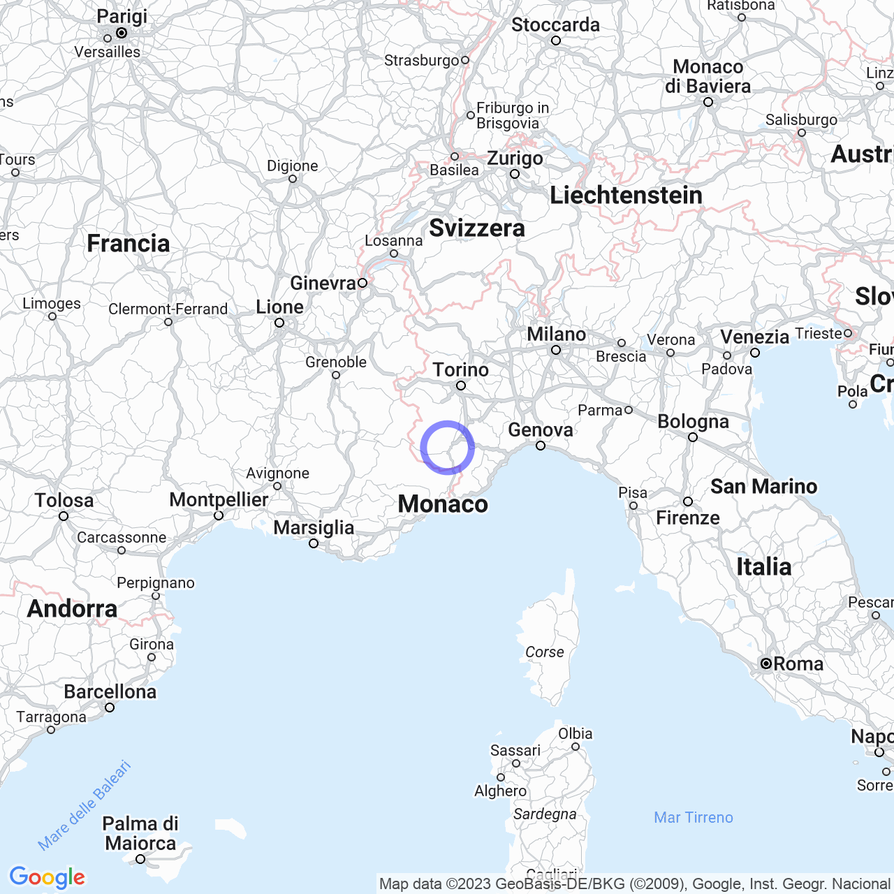 Mappa di Zona Industriale San Defendente in Cervasca