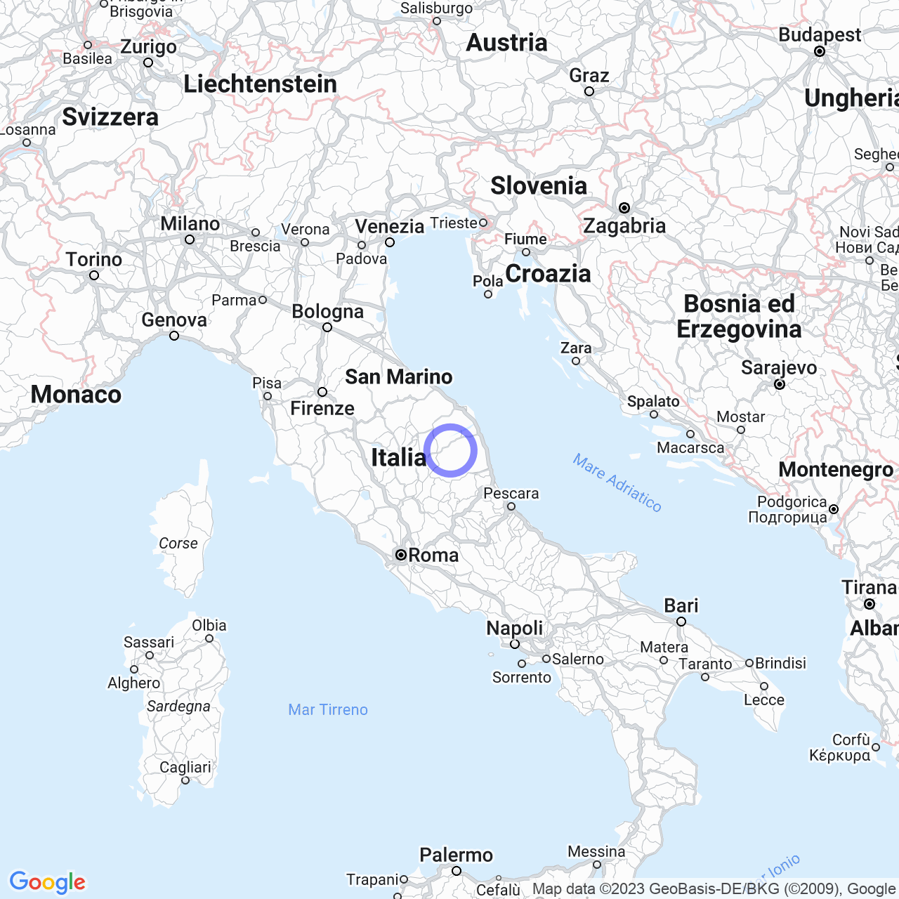 Mappa di Castigliano in Cessapalombo