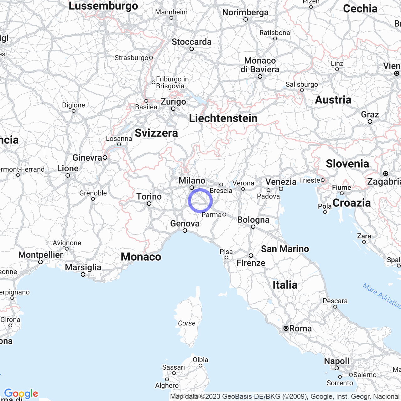 Mappa di Lambrinia in Chignolo Po