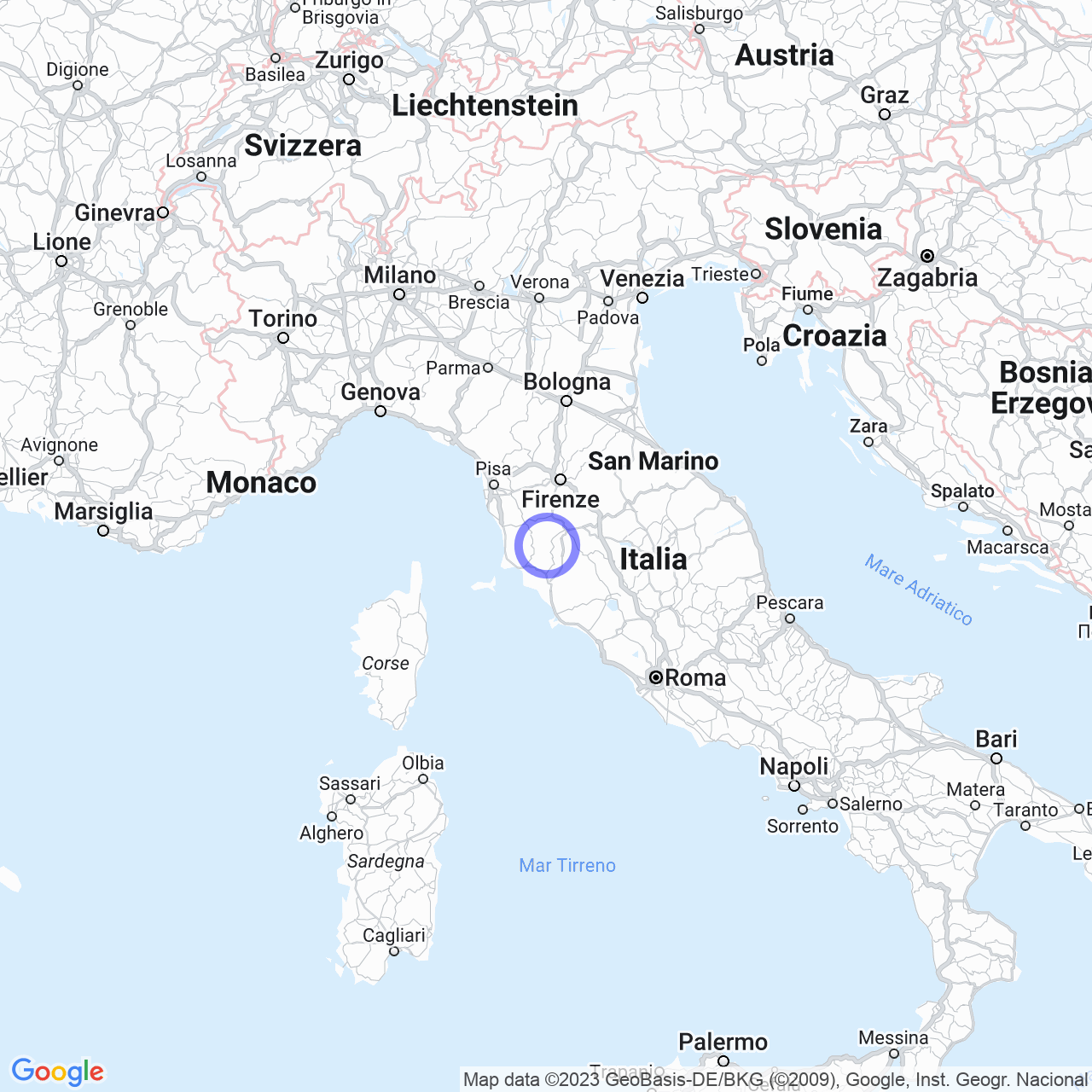 Mappa di Frosini in Chiusdino