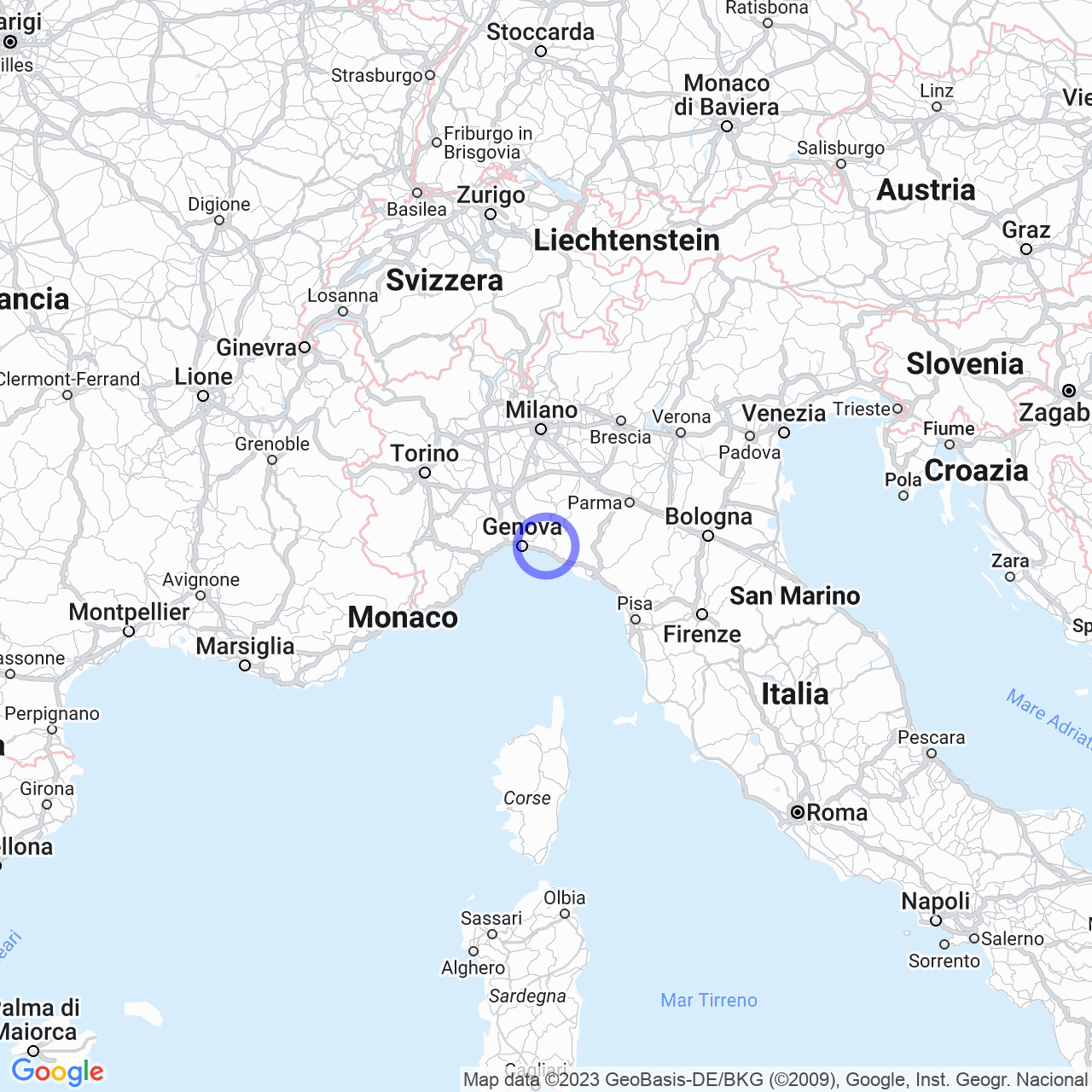 Mappa di Pianezza in Cicagna