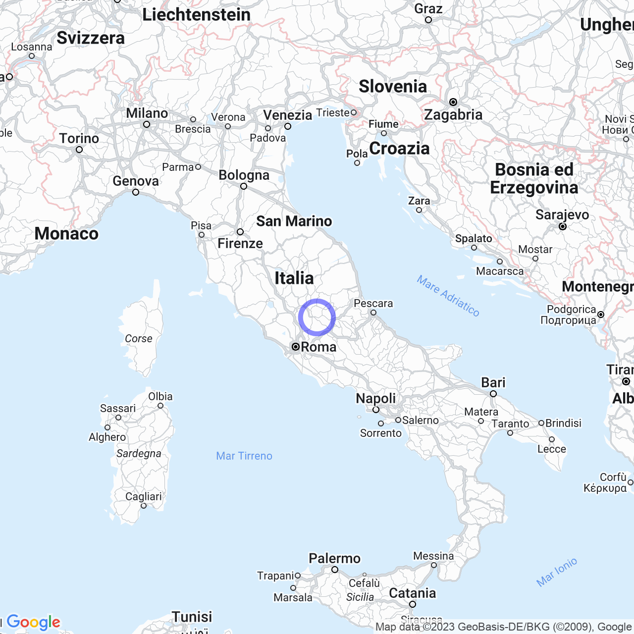 Mappa di Caporio in Cittaducale