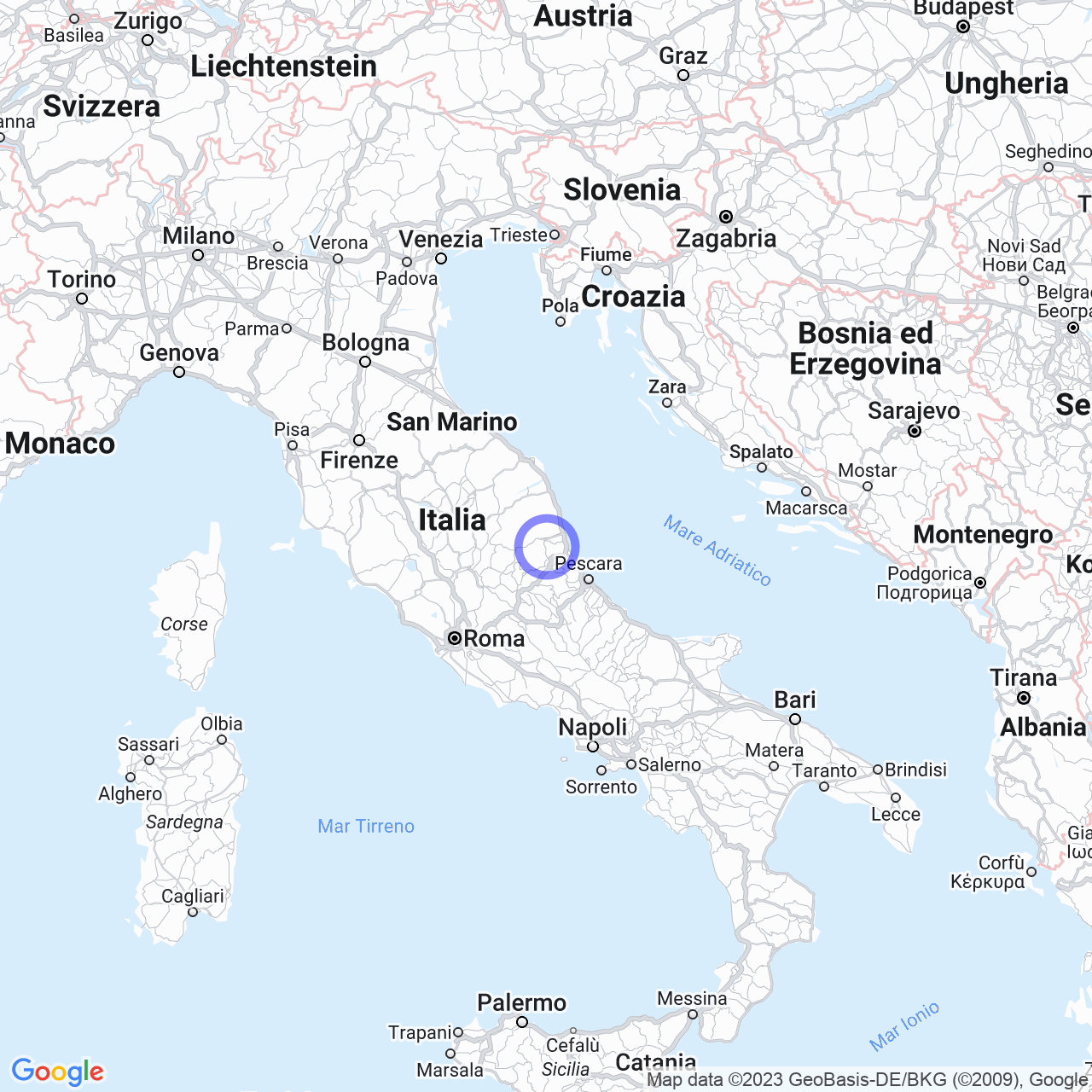 Mappa di Sant'eurosia in Civitella del Tronto