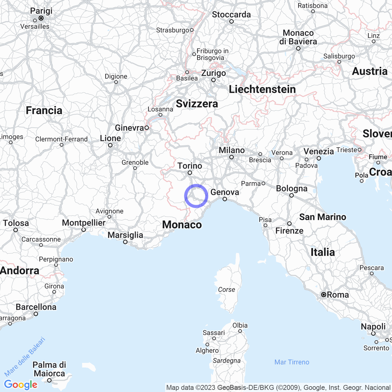 Mappa di Chiecchi Soprani in Clavesana