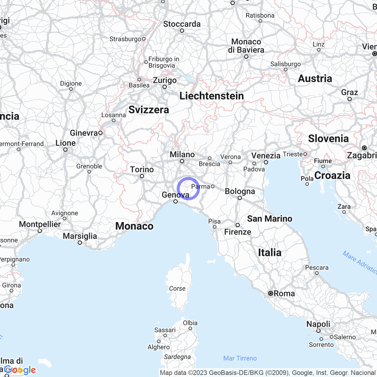 Mappa di Pescina in Coli