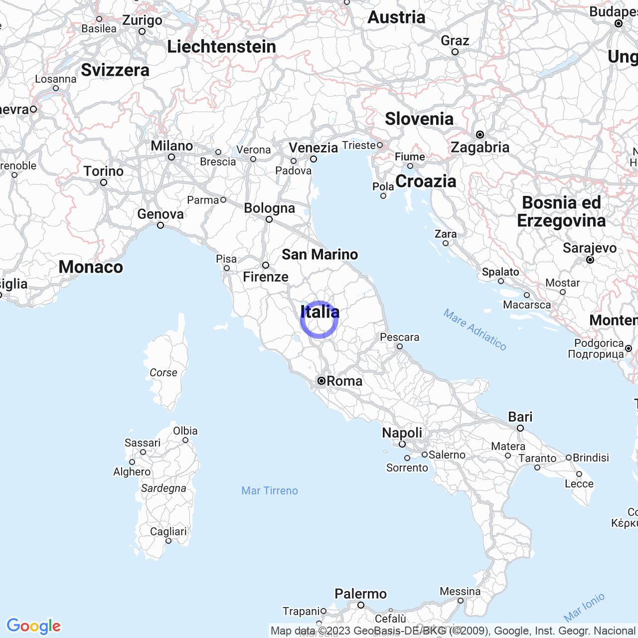 Mappa di Canalicchio in Collazzone