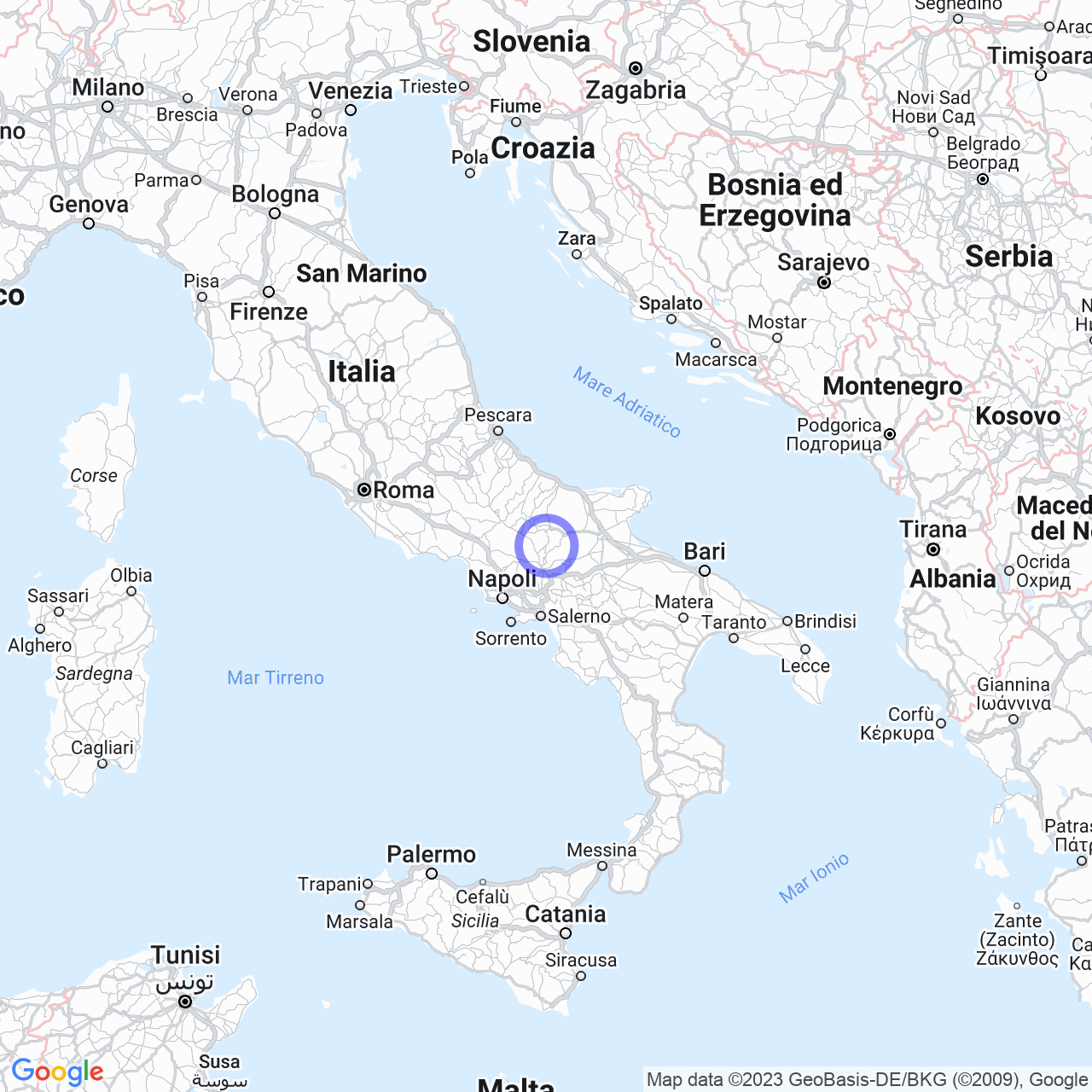 Mappa di Pizzelle in Colle Sannita