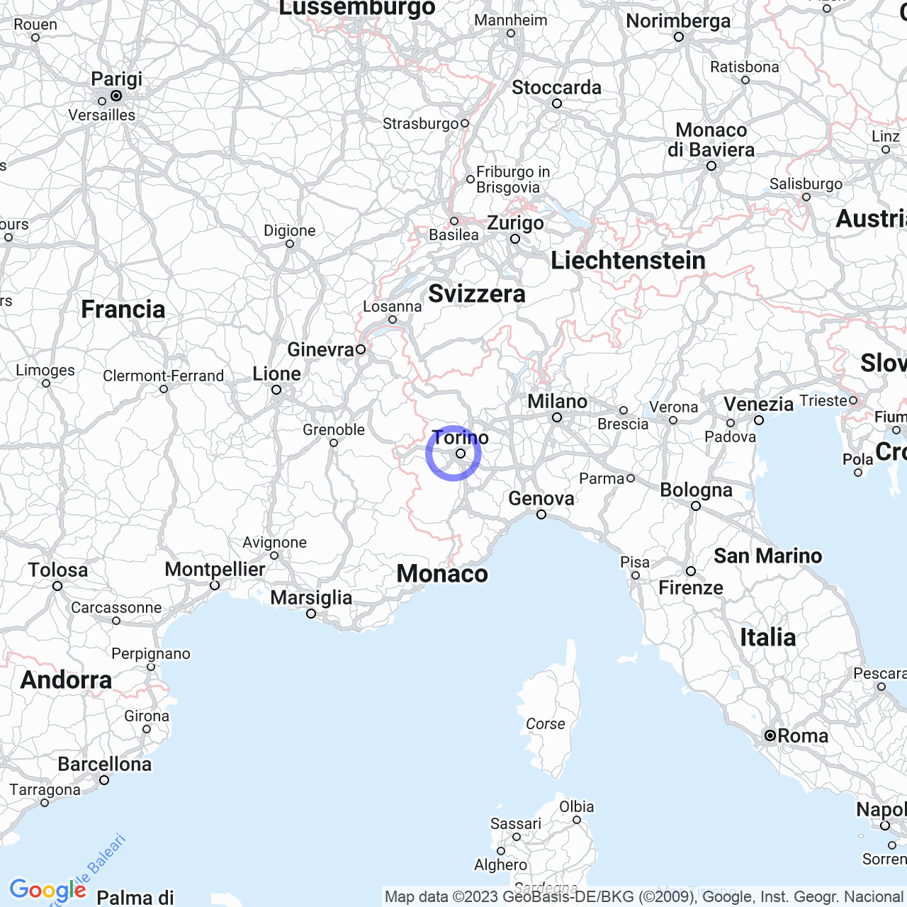 Mappa di Savonera in Collegno