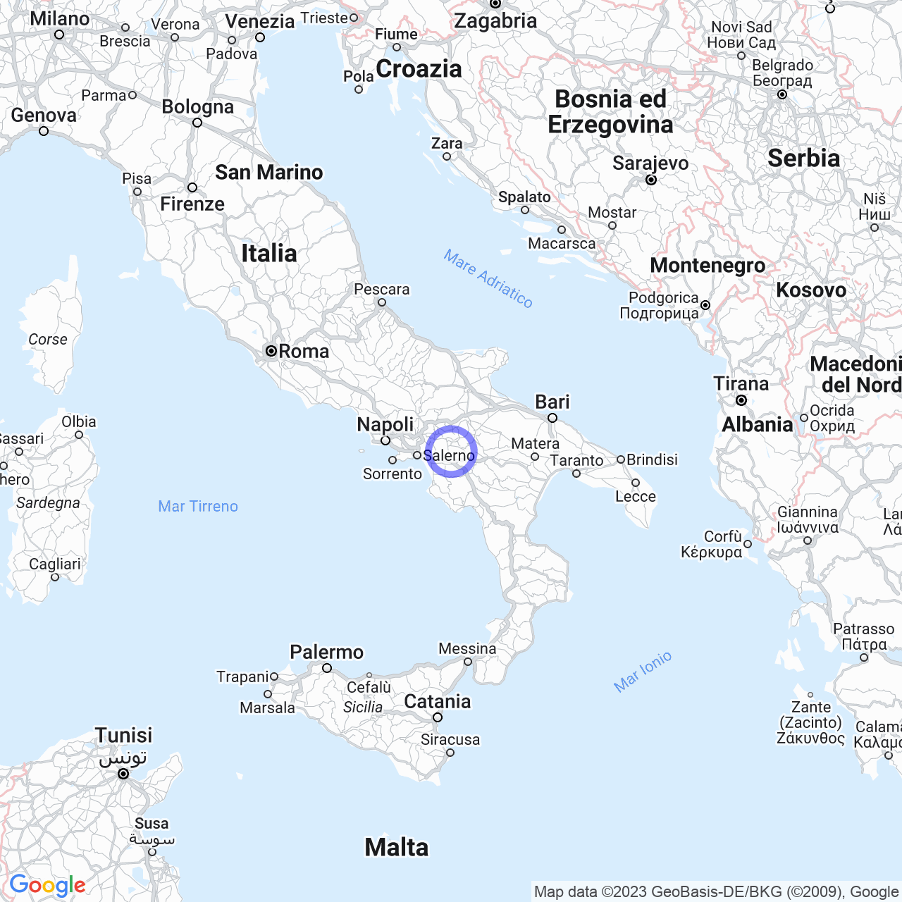 Mappa di Ponte Oliveto-bagni in Colliano