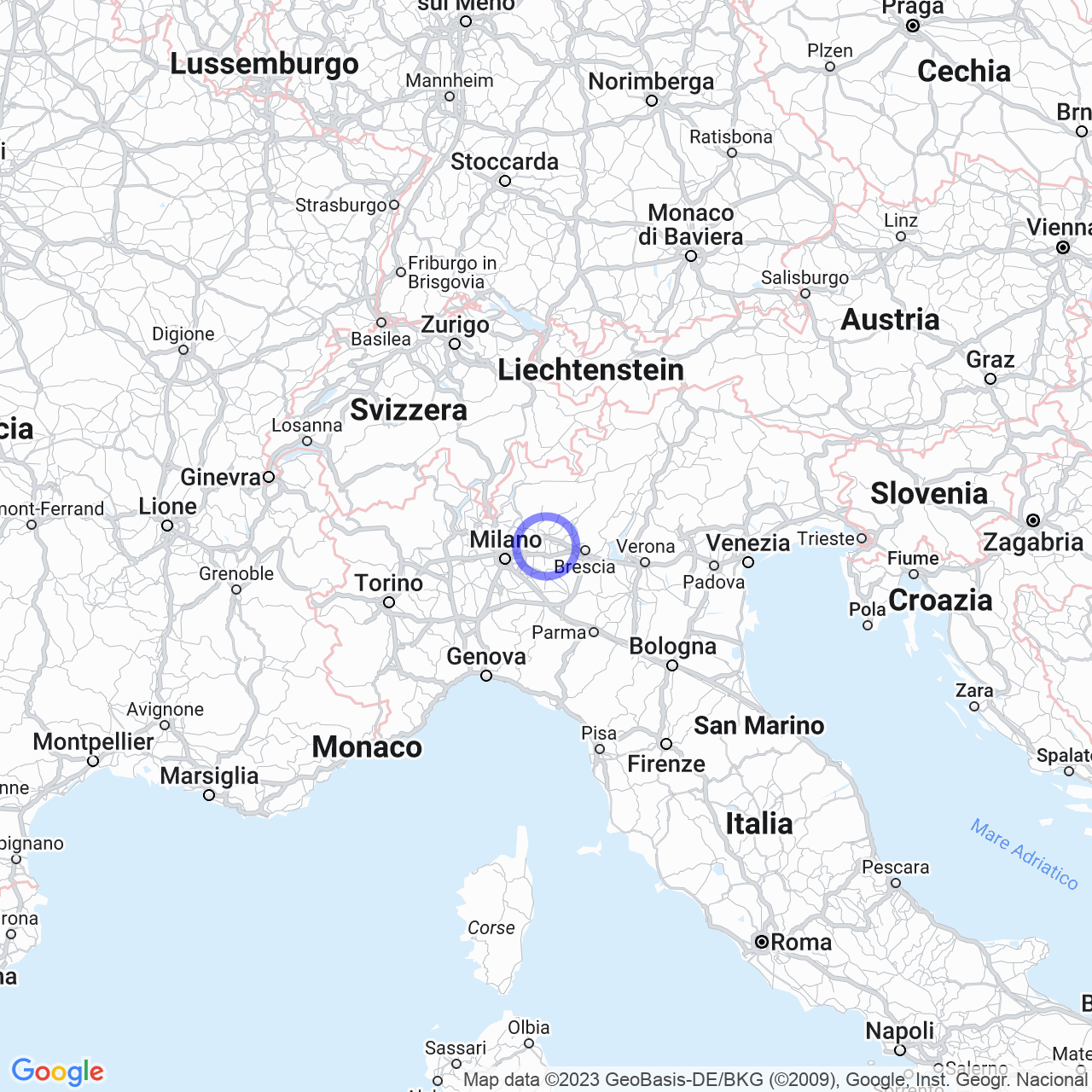 Mappa di Muratella in Cologno al Serio