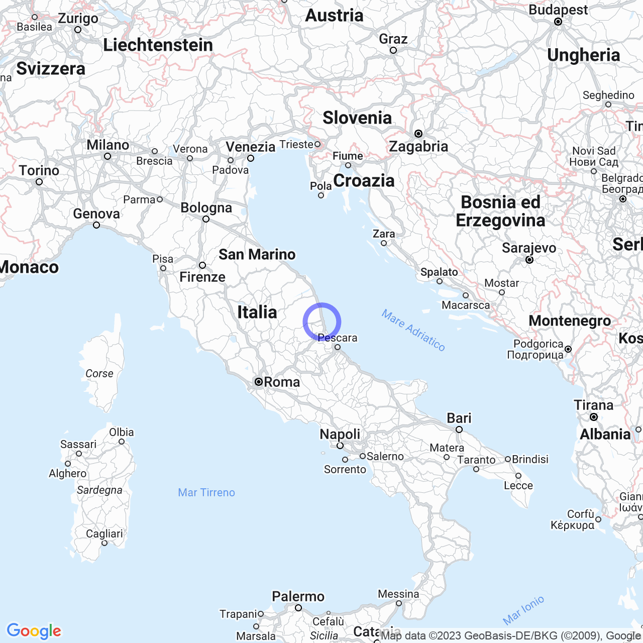 Mappa di Rosati in Colonnella