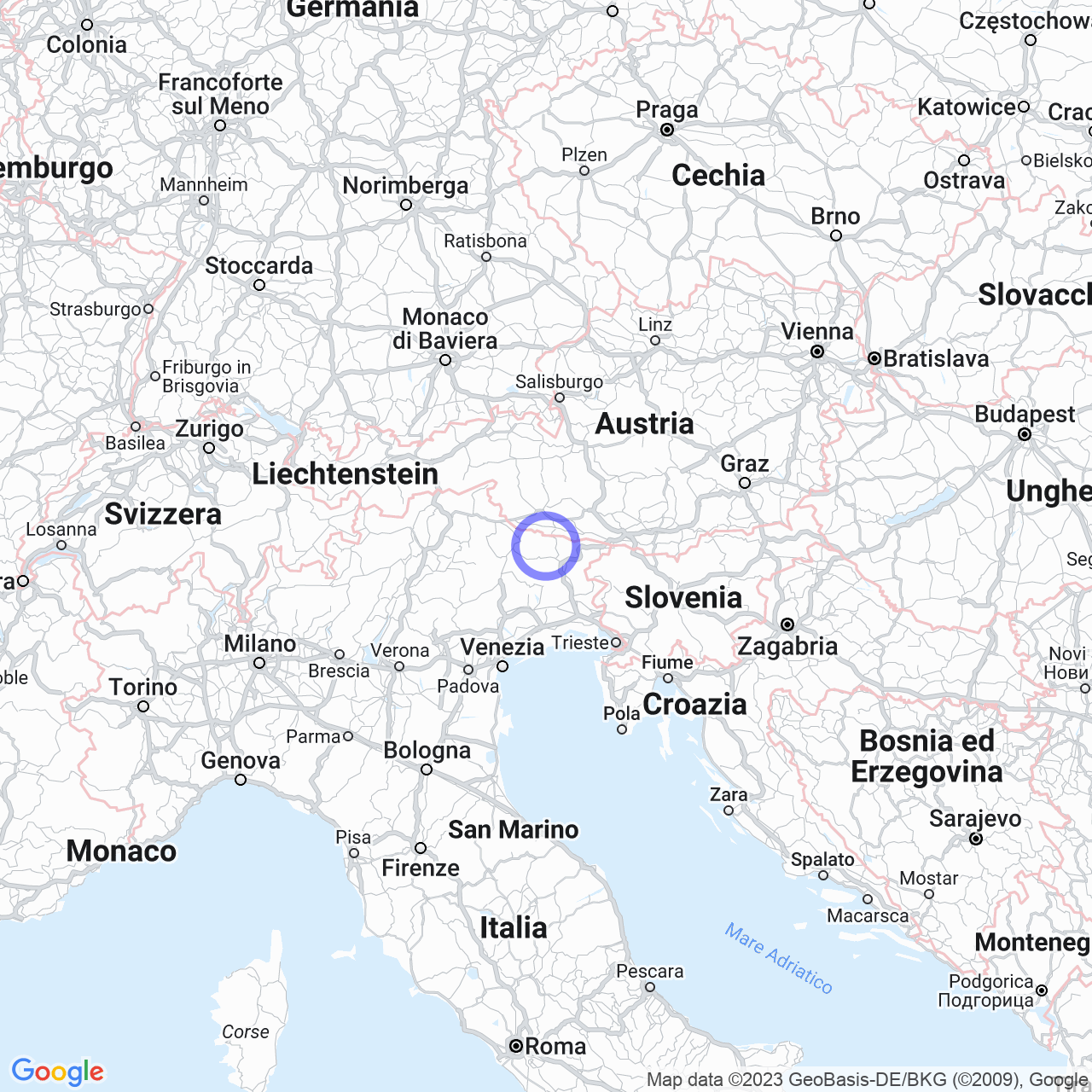 Mappa di Runchia in Comeglians