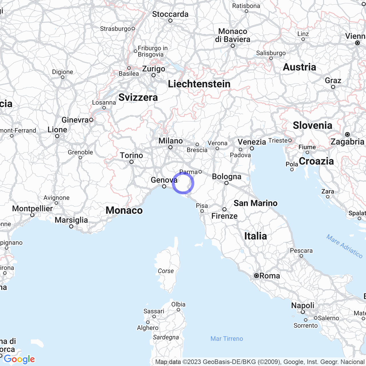 Mappa di Sambuceto in Compiano