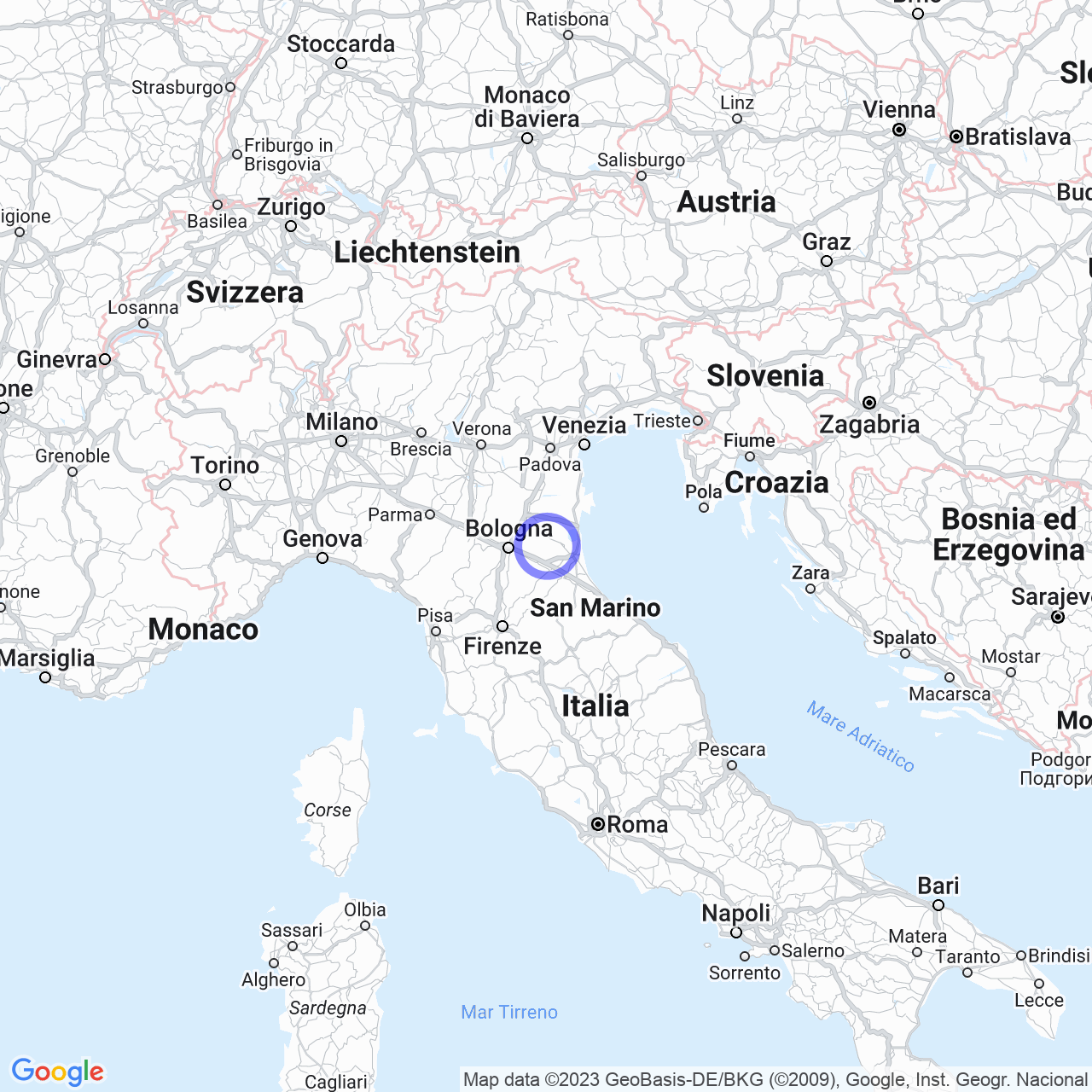 Mappa di Borgo Serraglio in Conselice