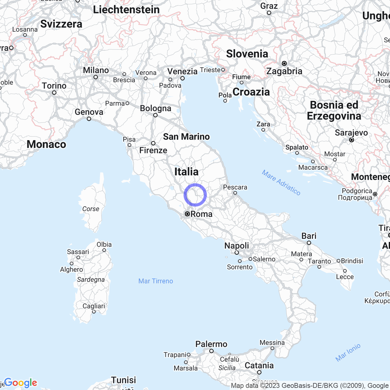 Mappa di Terria in Contigliano