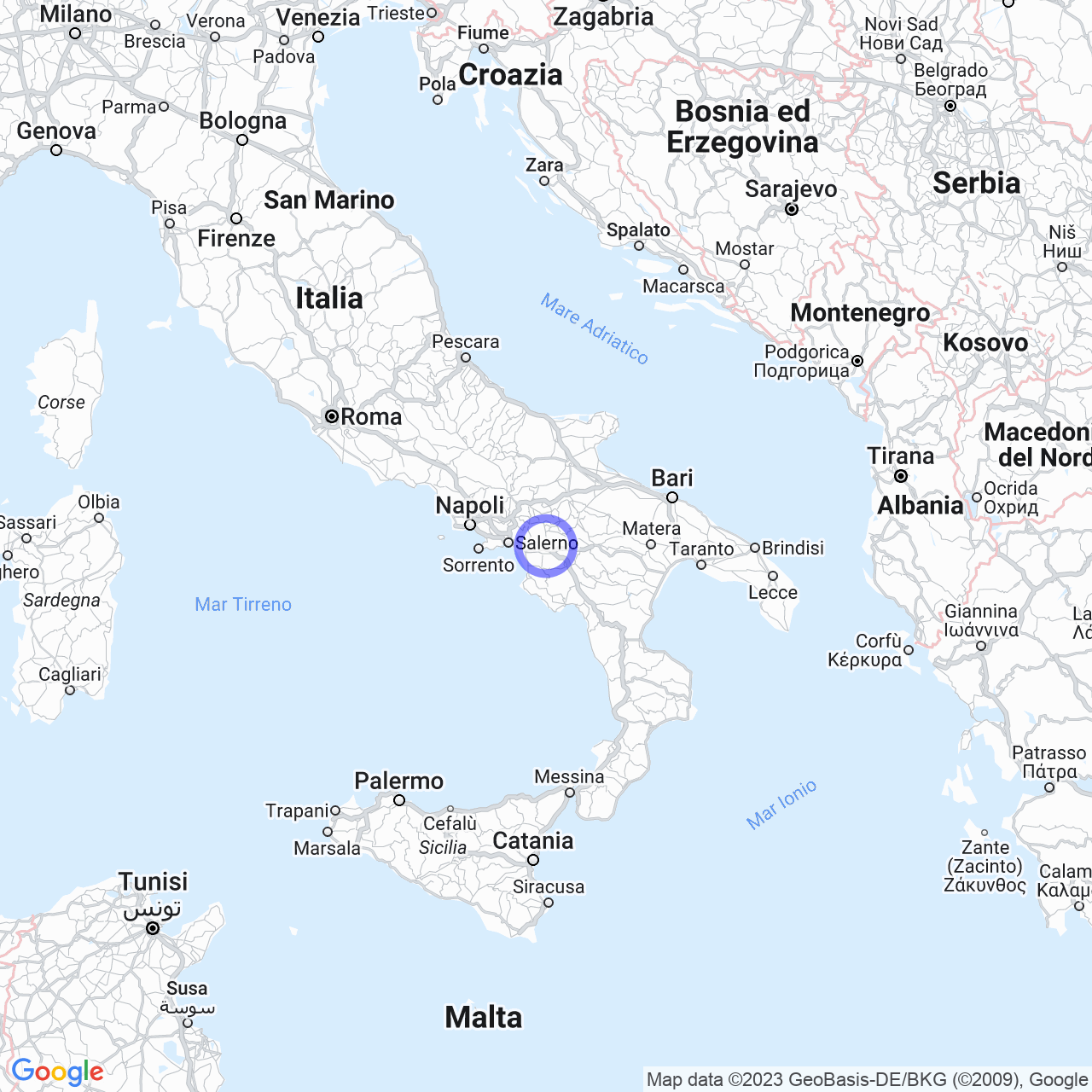 Mappa di Bagni Forlenza in Contursi Terme