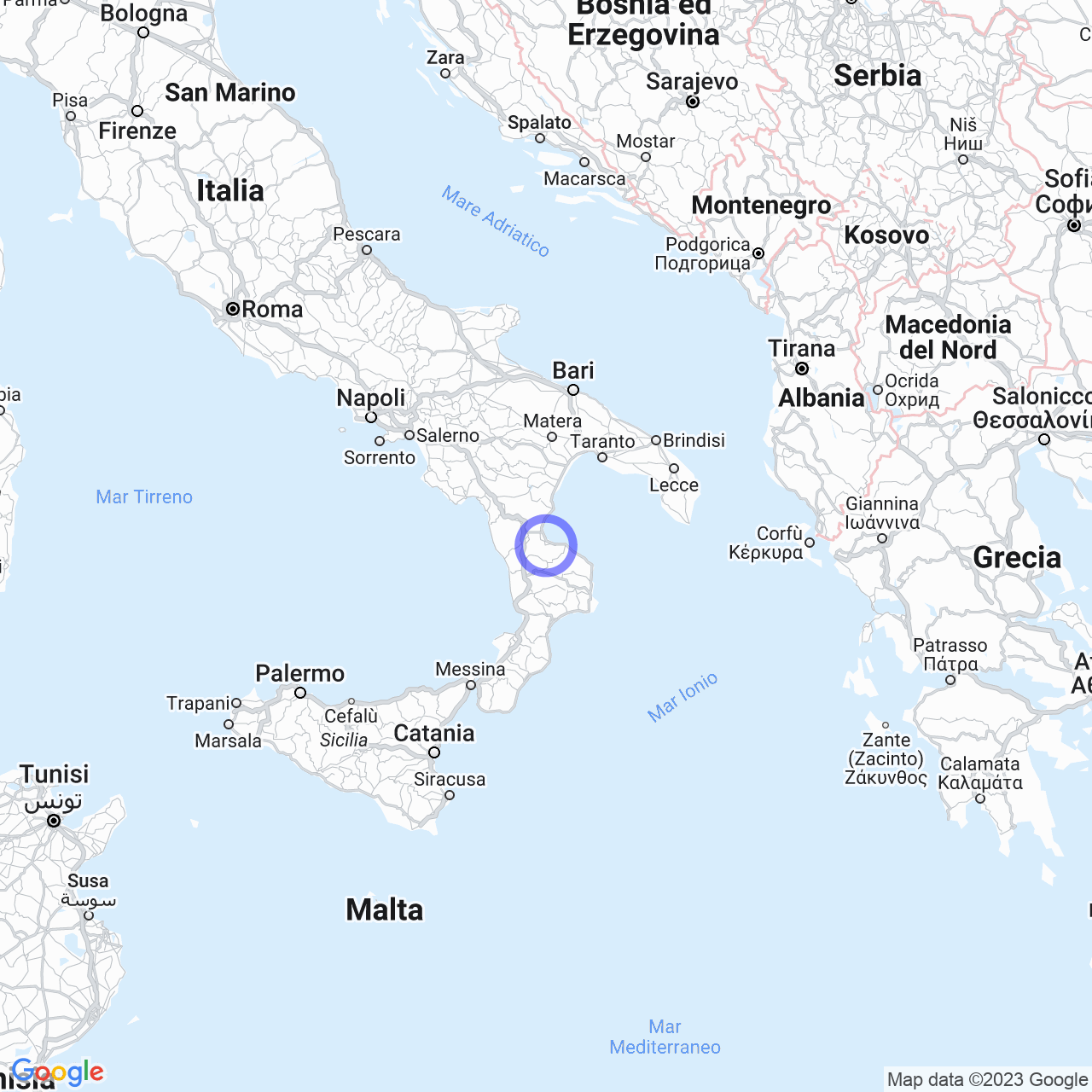 Mappa di Nucleo Thurio in Corigliano Calabro