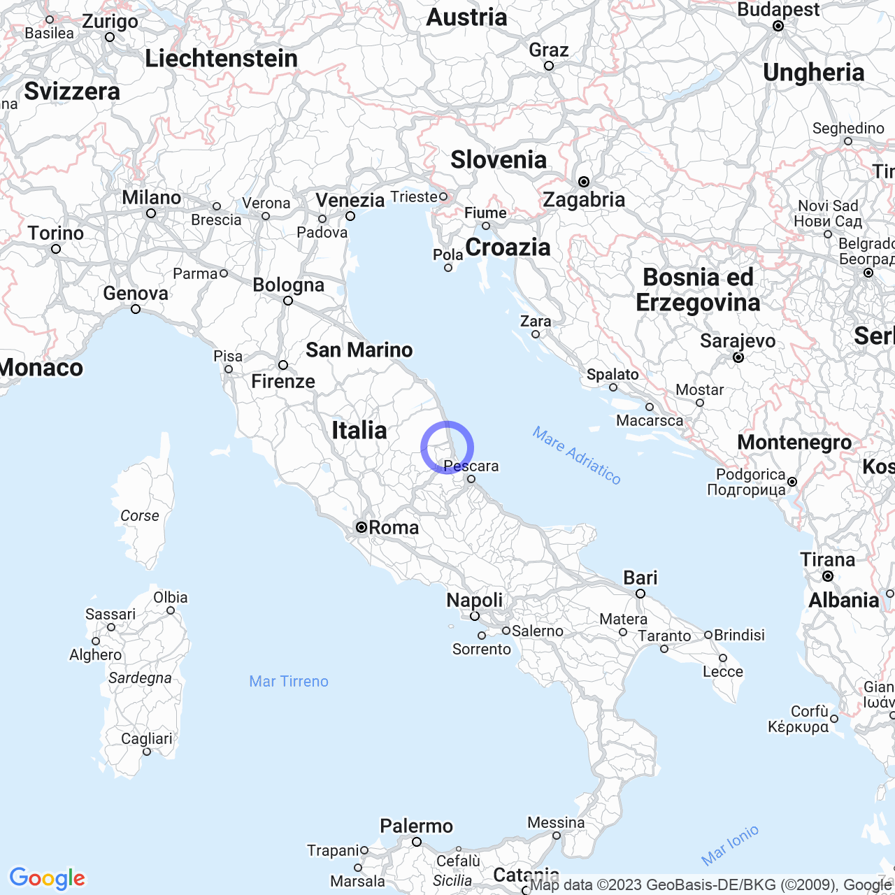 Mappa di Case Picciò in Corropoli