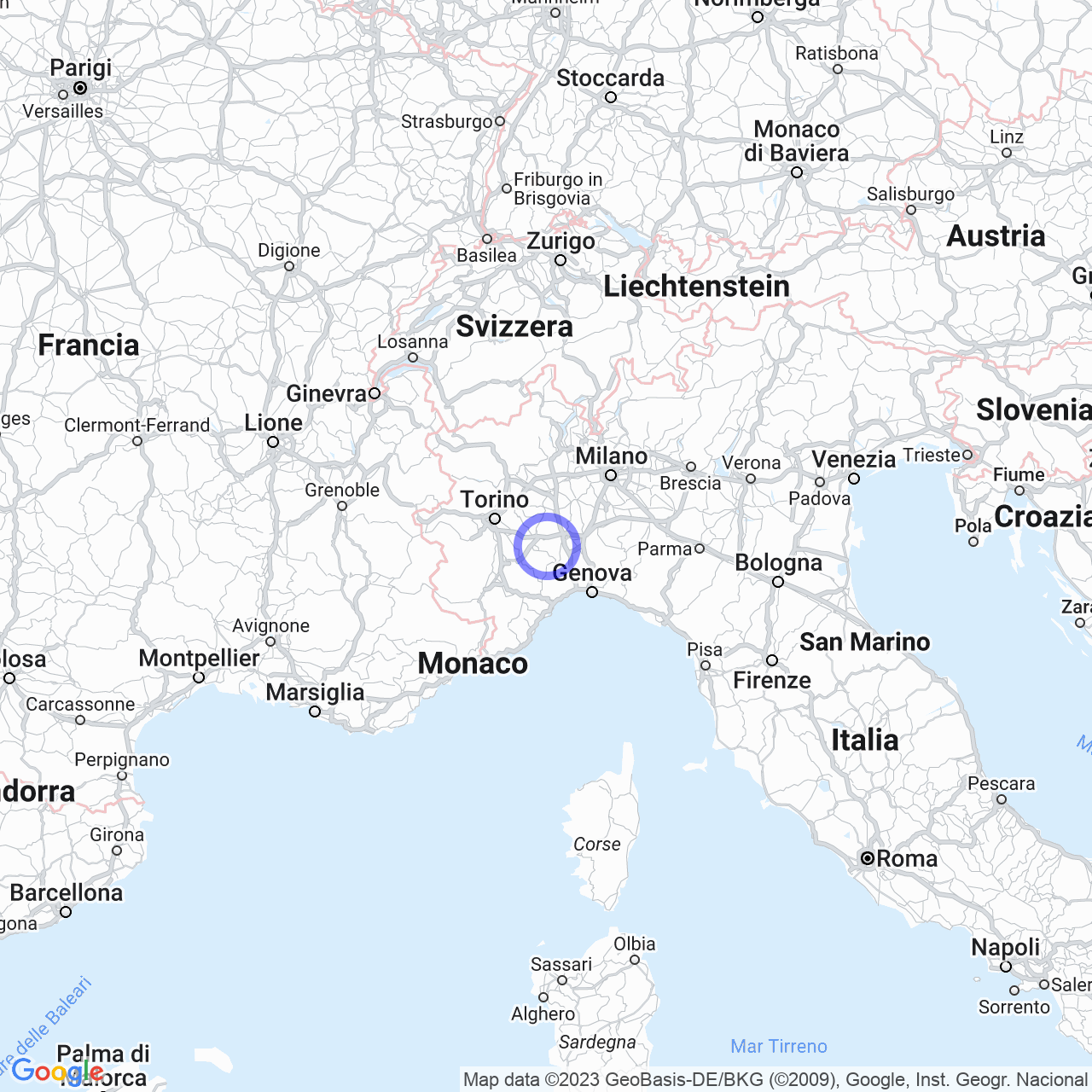 Mappa di Coperte in Cortiglione