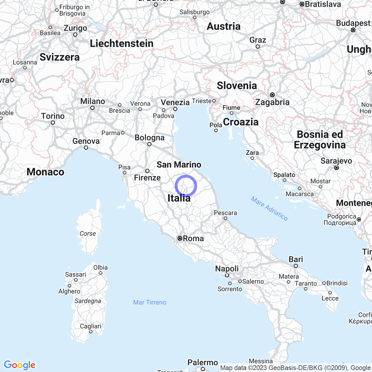 Mappa di Lanciafame in Costacciaro