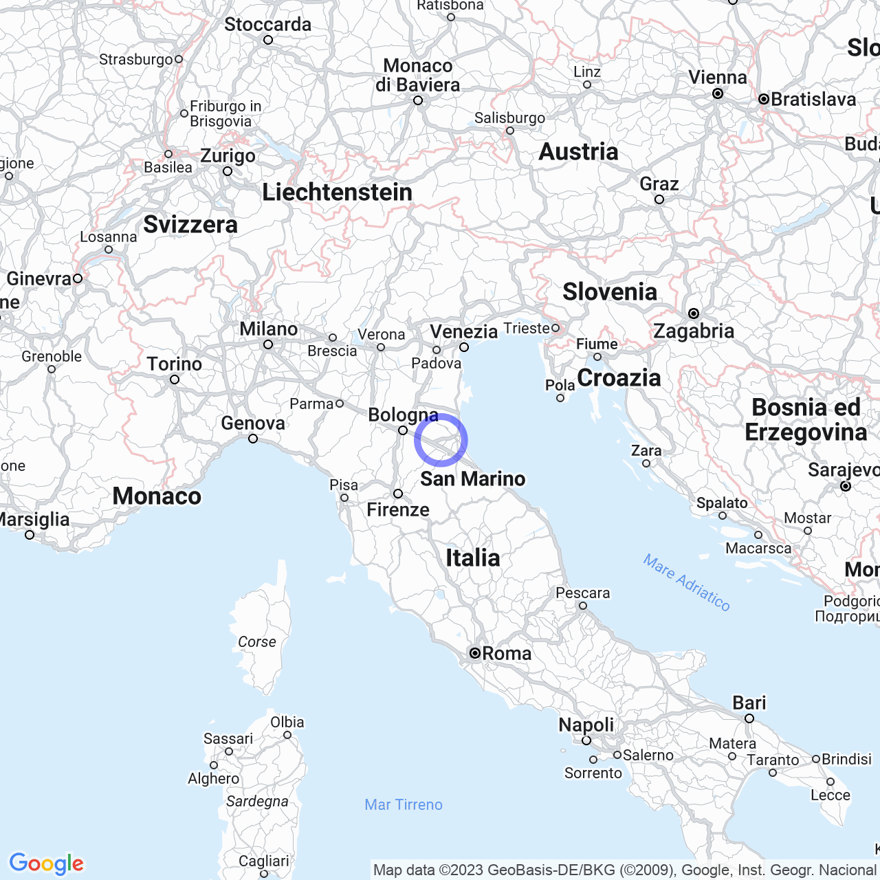 Mappa di Borgo Fabbretti in Cotignola