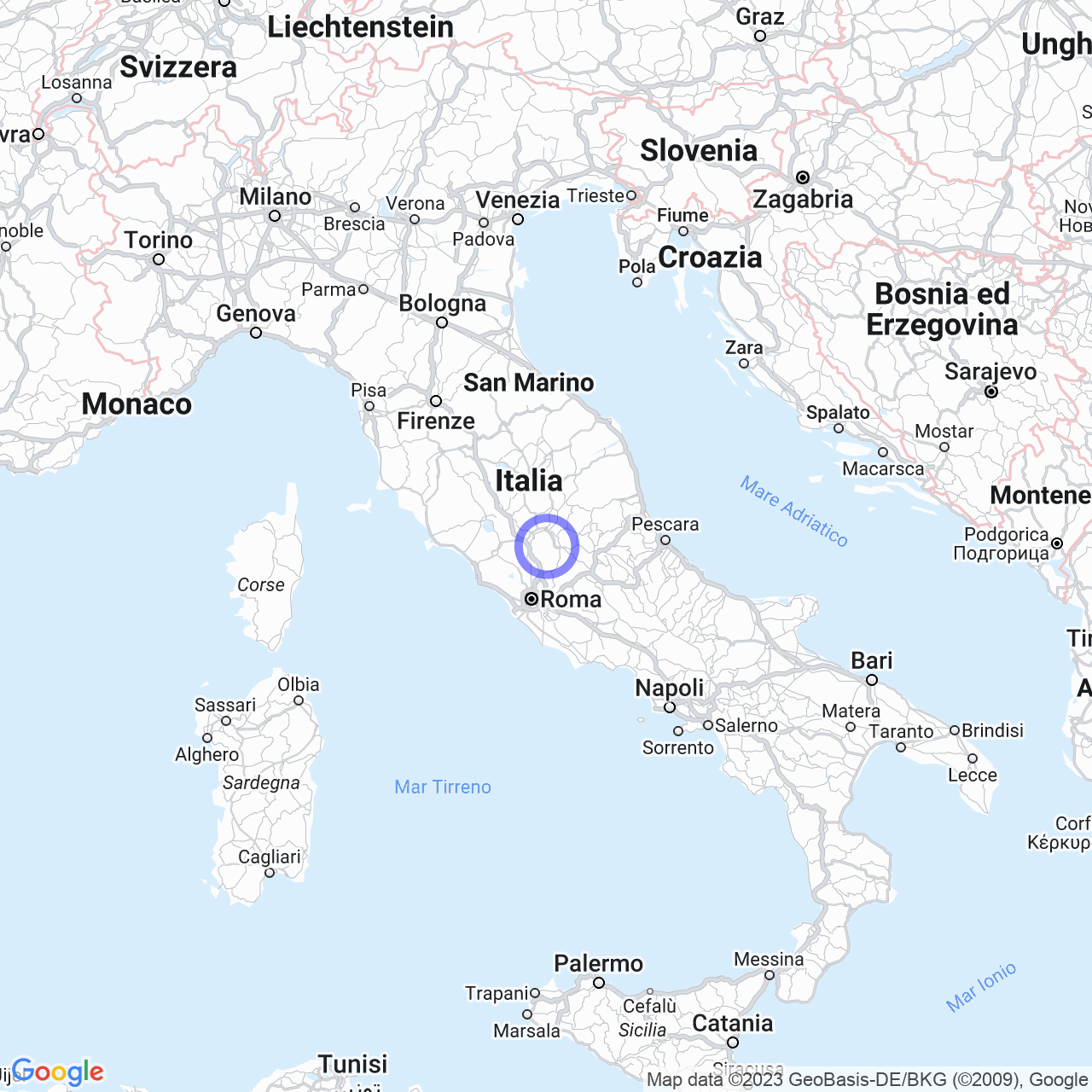 Mappa di Collelungo in Cottanello