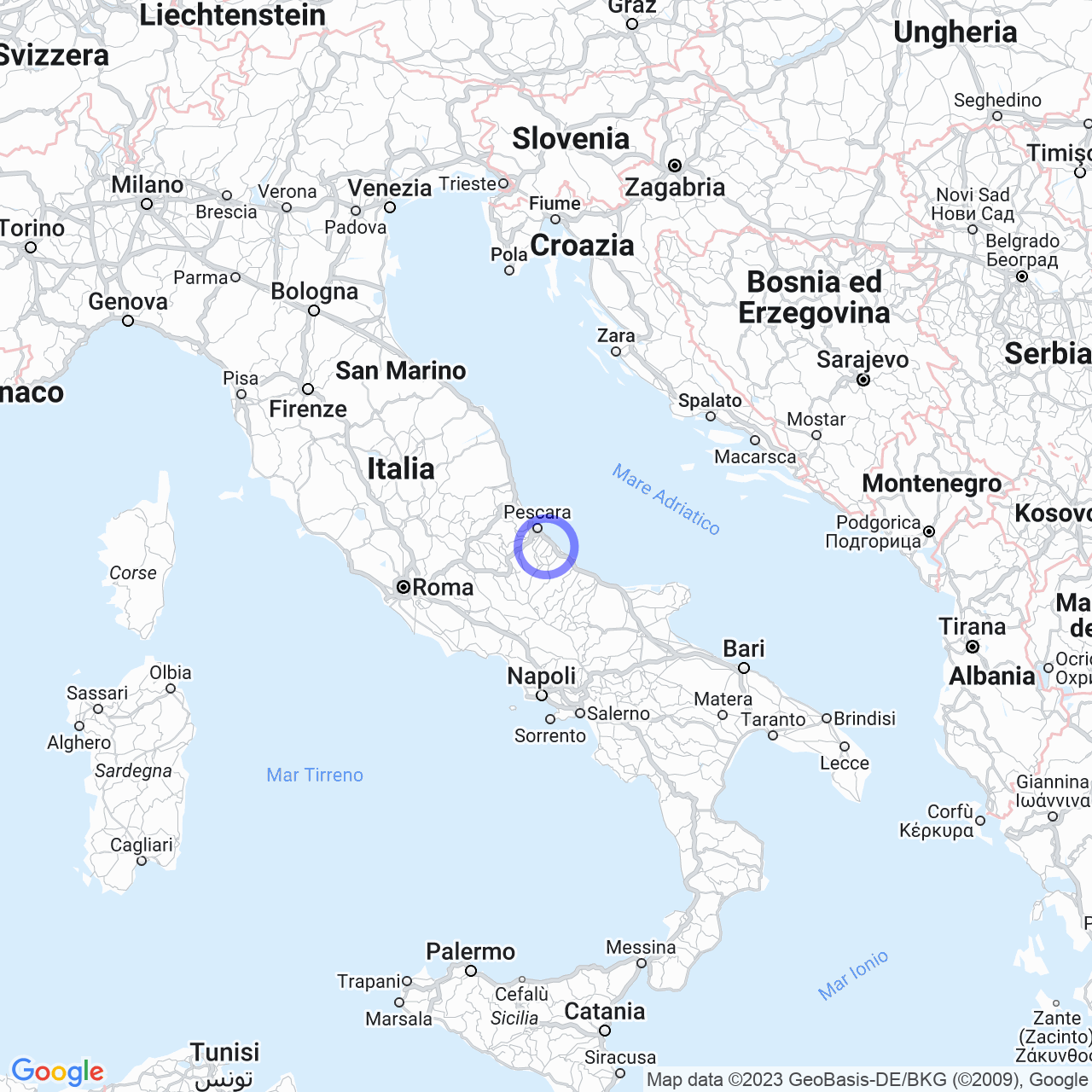 Mappa di Villa Baccile in Crecchio