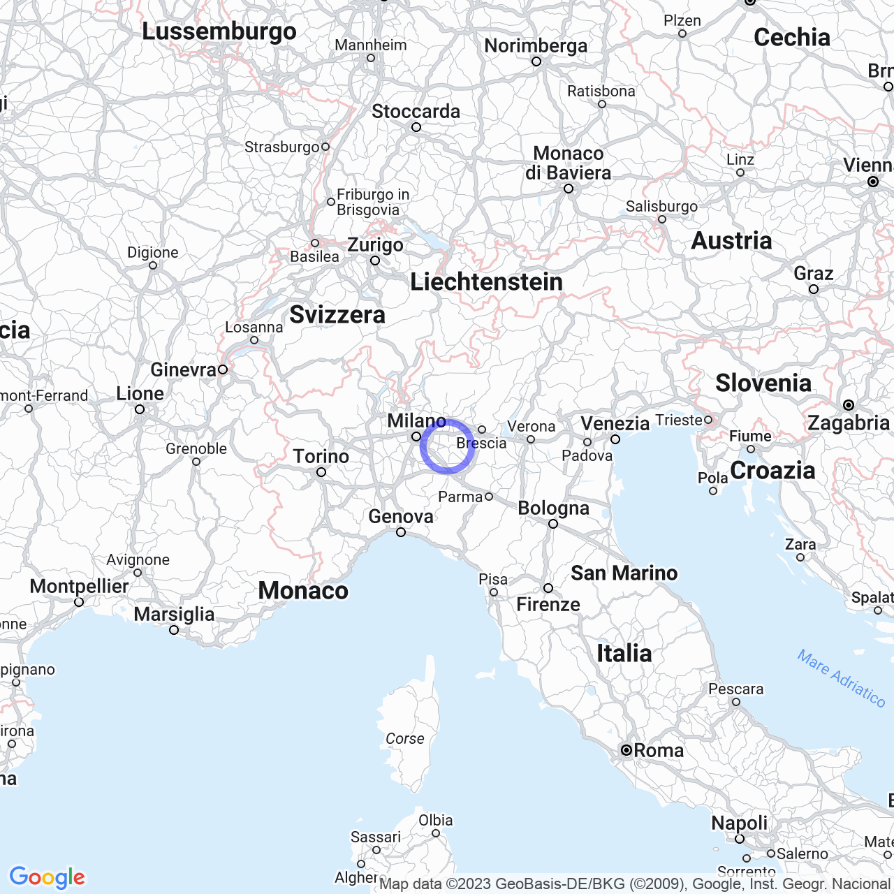 Mappa di Cascina Dossena in Crema