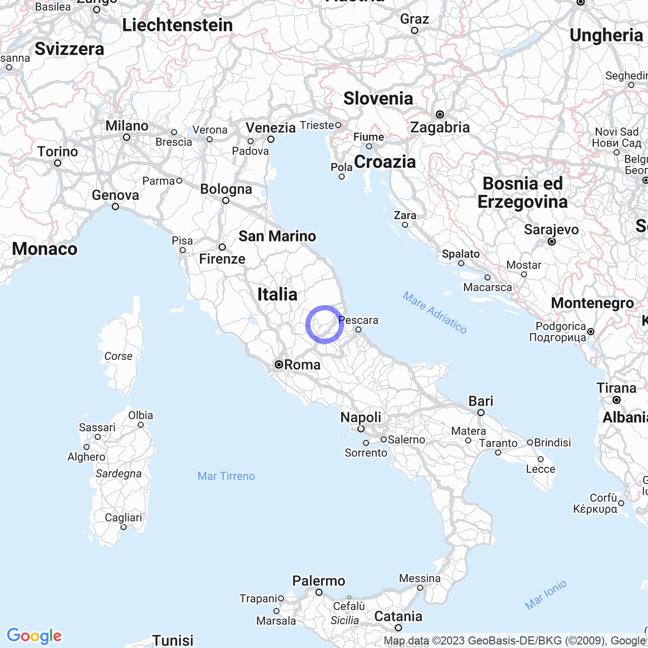 Mappa di Cesacastina in Crognaleto