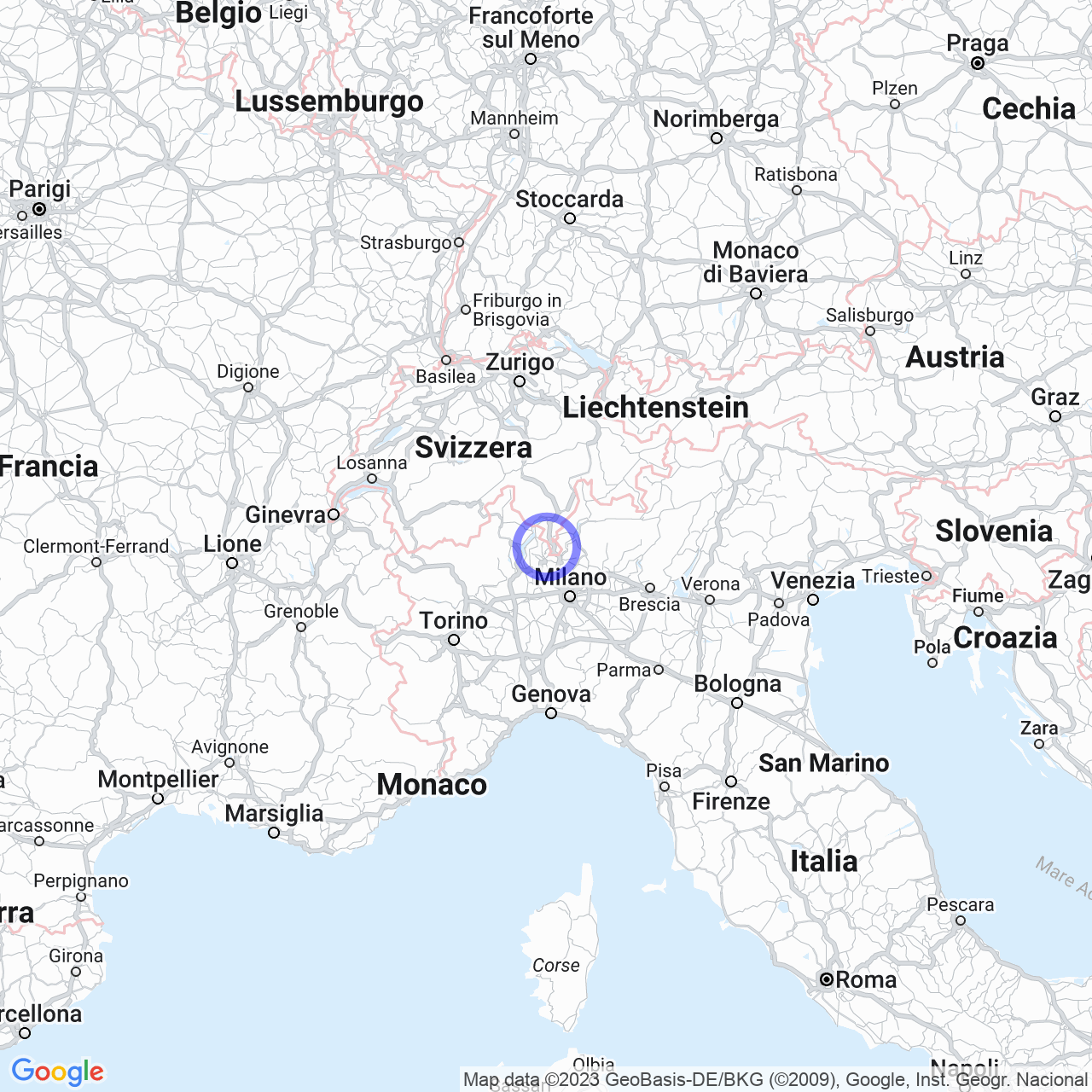 Mappa di Imborgnana in Cuasso al Monte