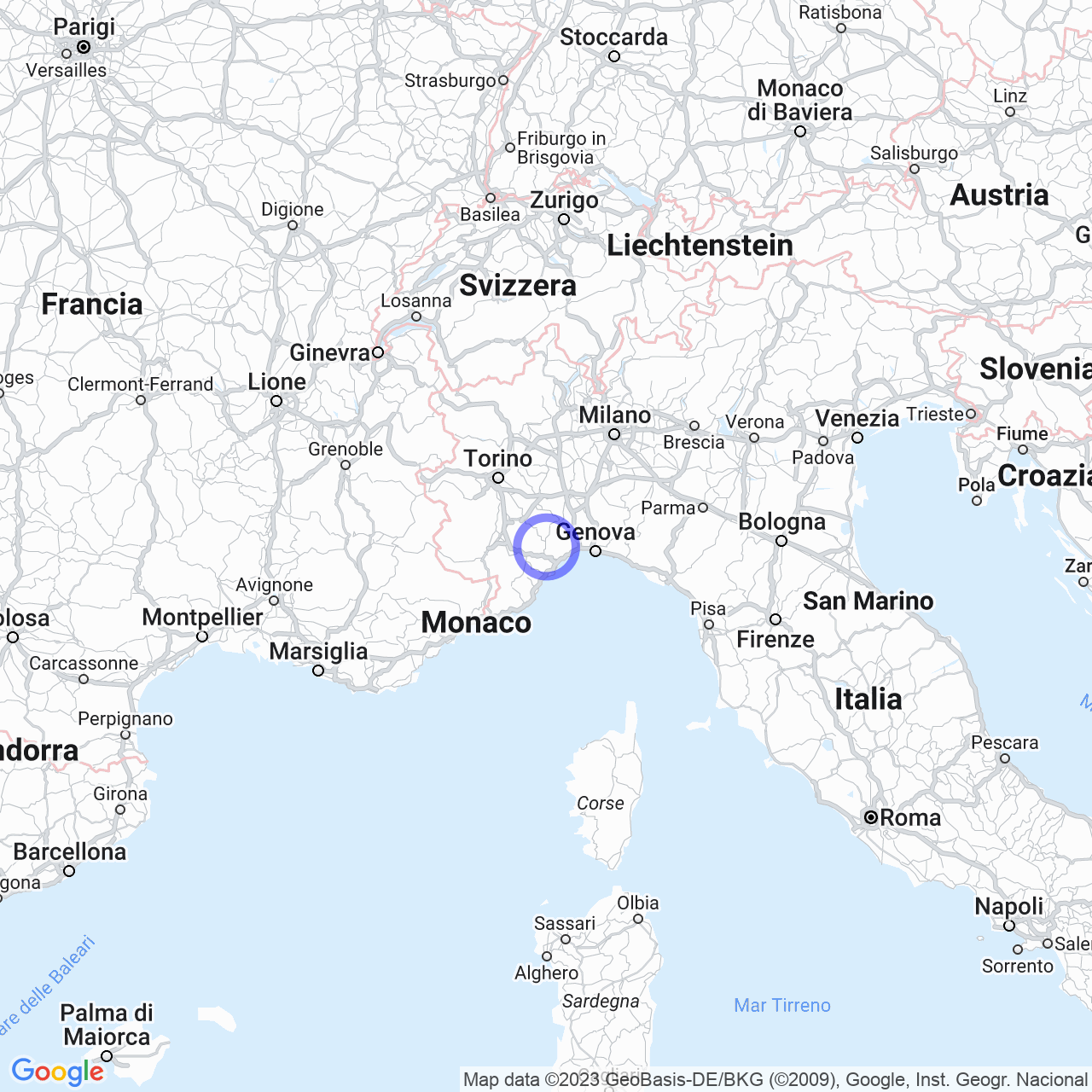 Mappa di La Costa in Dego