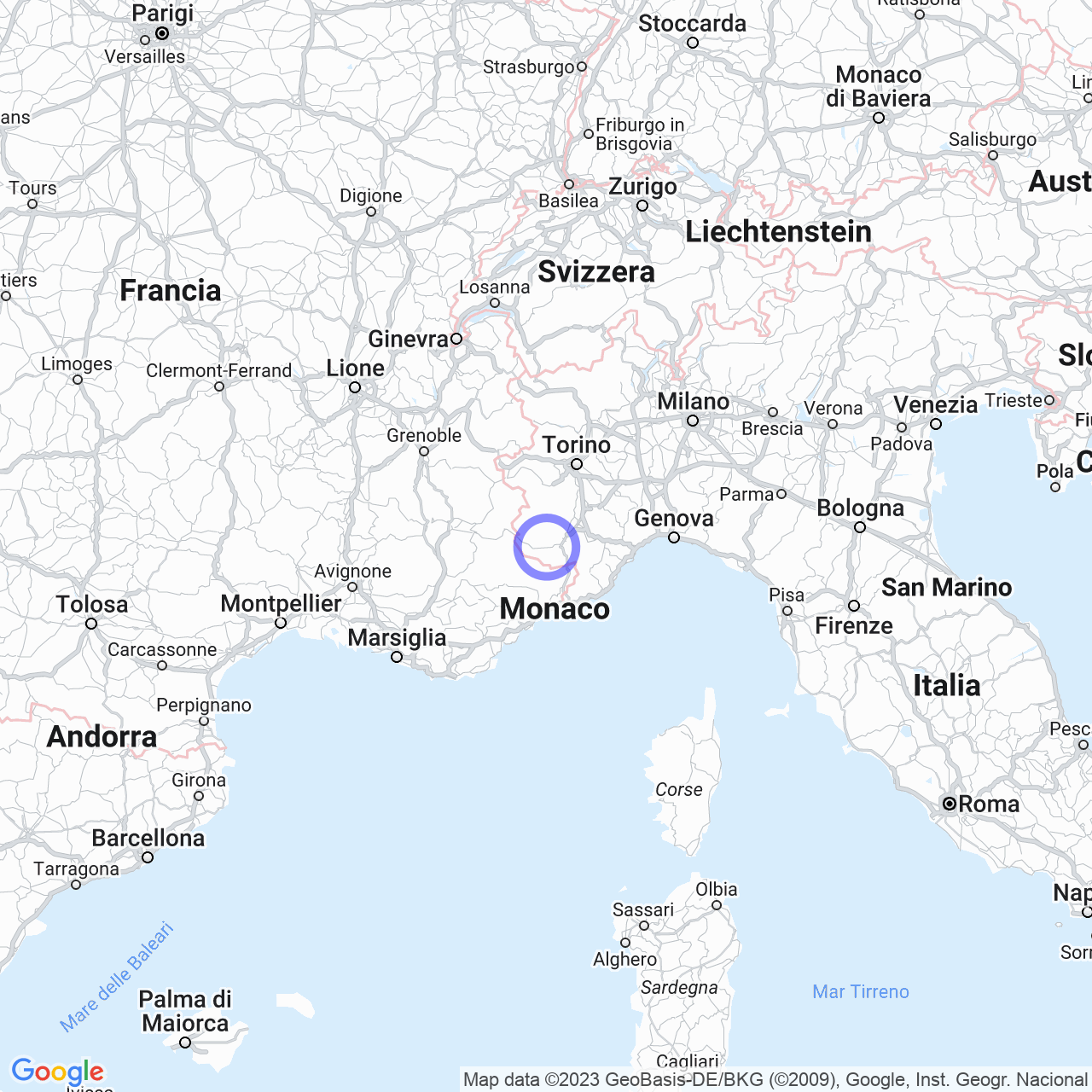 Mappa di Cornaletto Sottano in Demonte