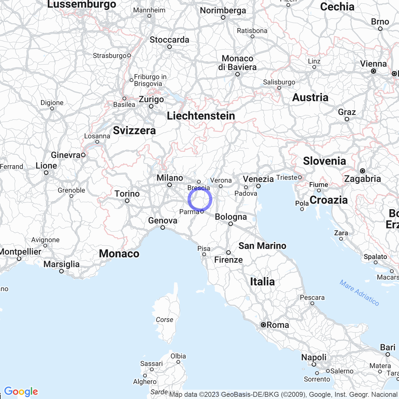 Mappa di Cà Dè Novelli in Derovere