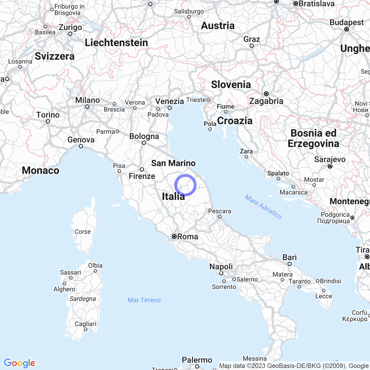 Mappa di Campodiegoli in Fabriano