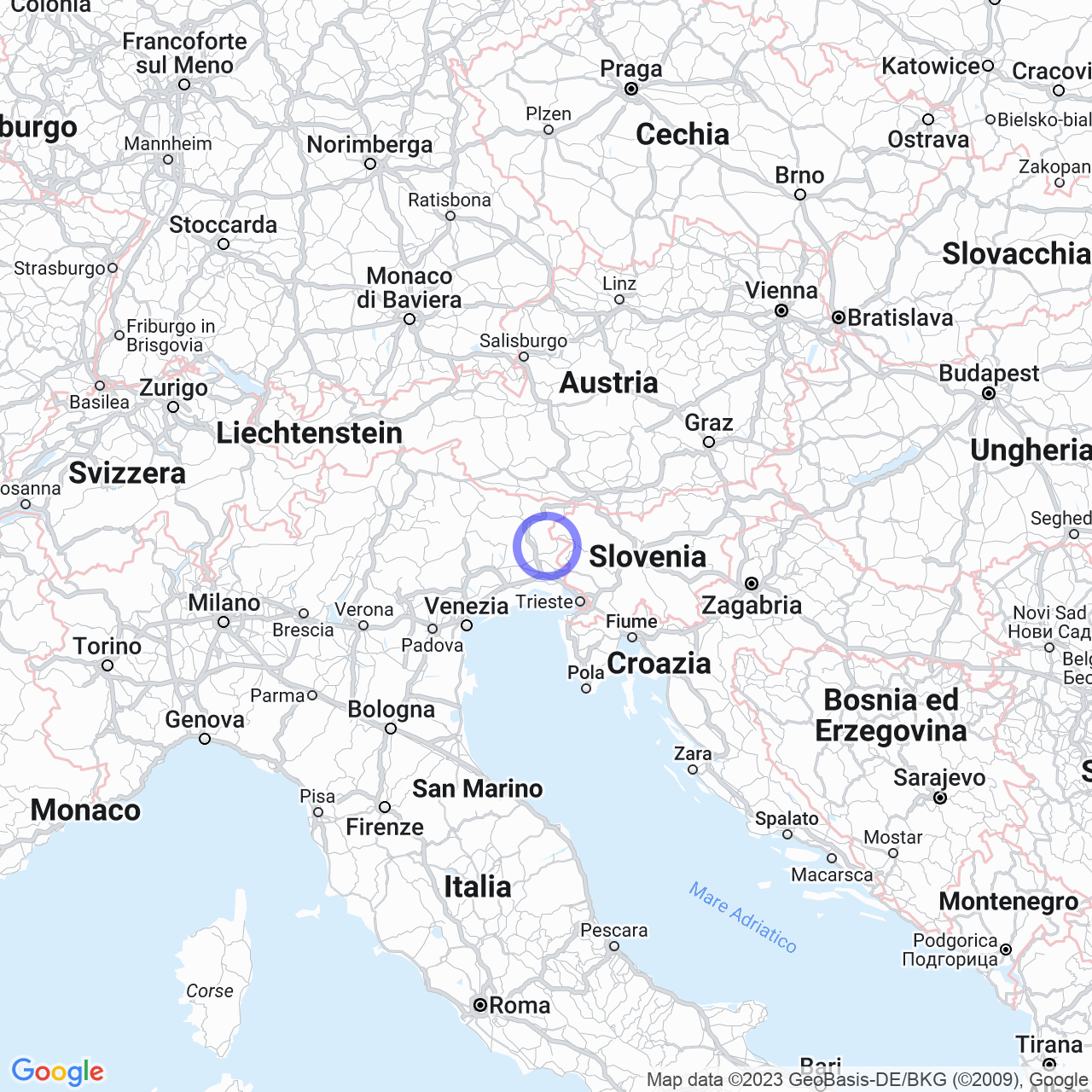 Mappa di Raschiaccio in Faedis