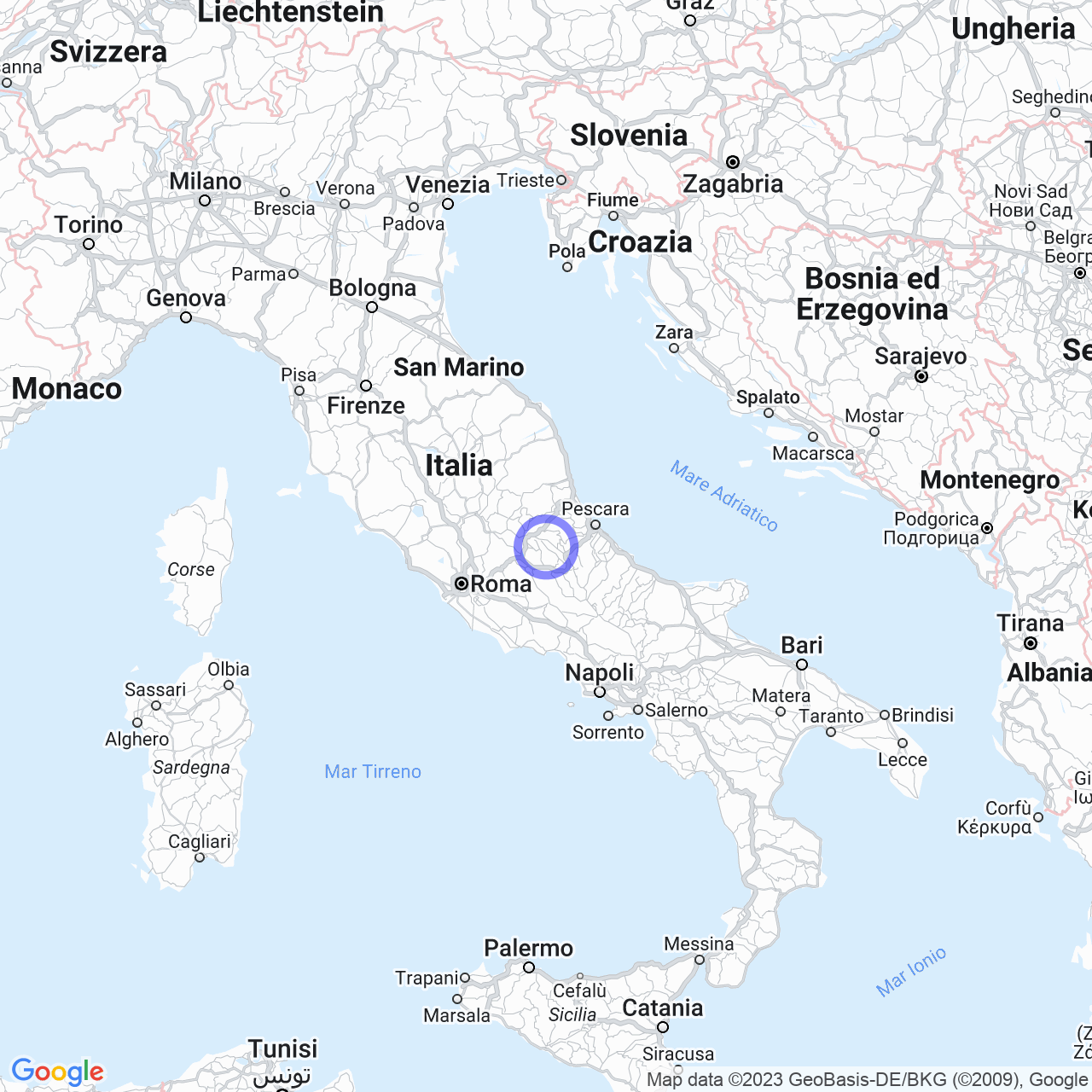 Mappa di Pedicciano in Fagnano Alto