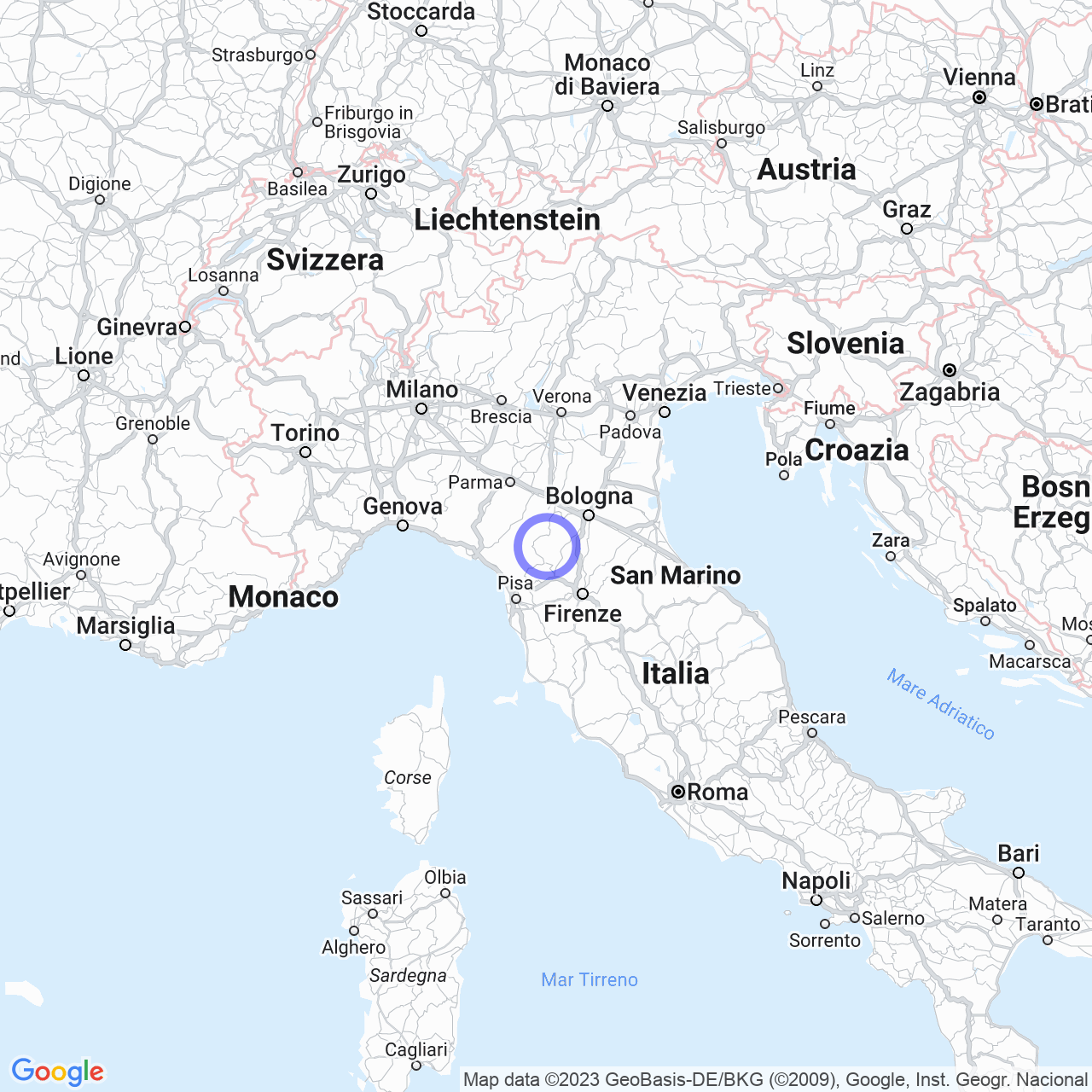 Mappa di Cà Nicolò in Fanano