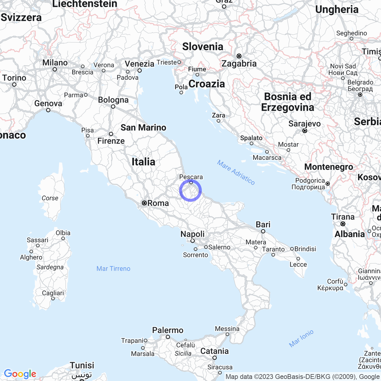 Mappa di Colli in Fara Filiorum Petri