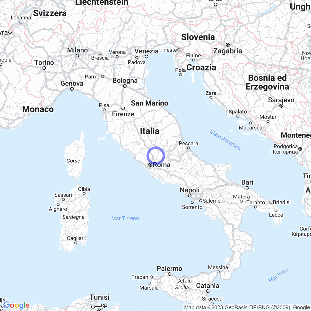 Mappa di Fonte Schieta in Fara in Sabina