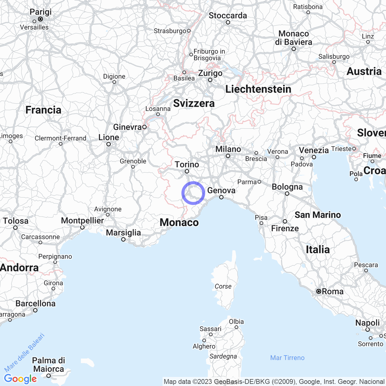 Mappa di Quartiere Sottano Mellea in Farigliano