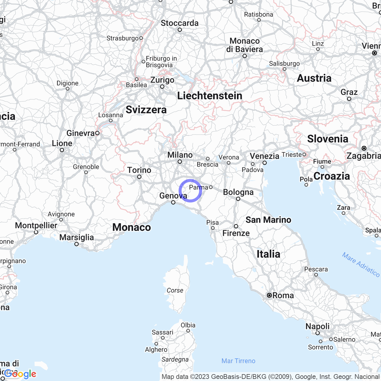 Mappa di Chiarabini in Farini